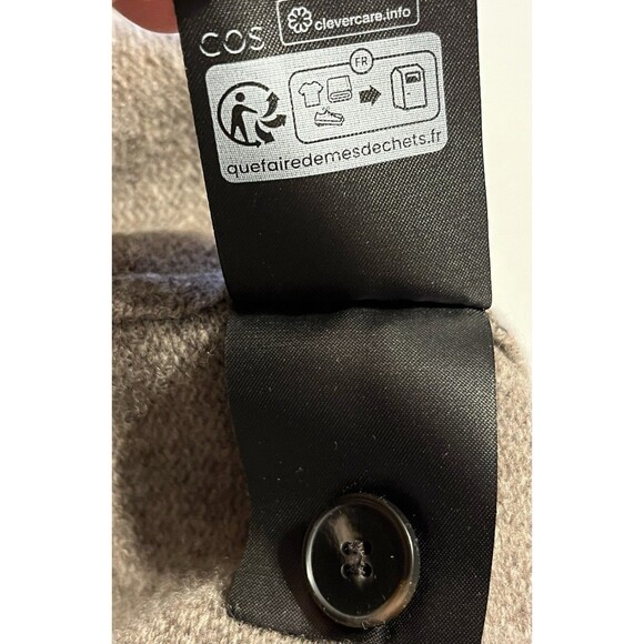 COS 100% WOOL BUTTONED Sweater Vest Pockets EUC Brown Womens Large - Picture 11 of 16